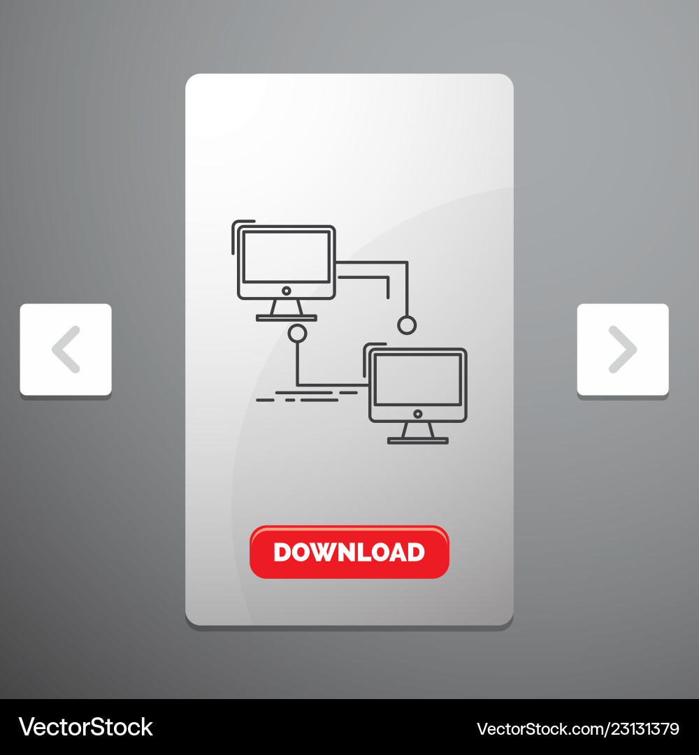 Local lan connection sync computer line icon Local lan connection sync computer line icon vector image