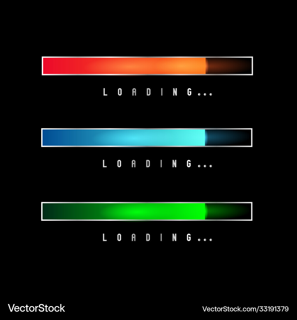 Progress loading bar set collection vector image