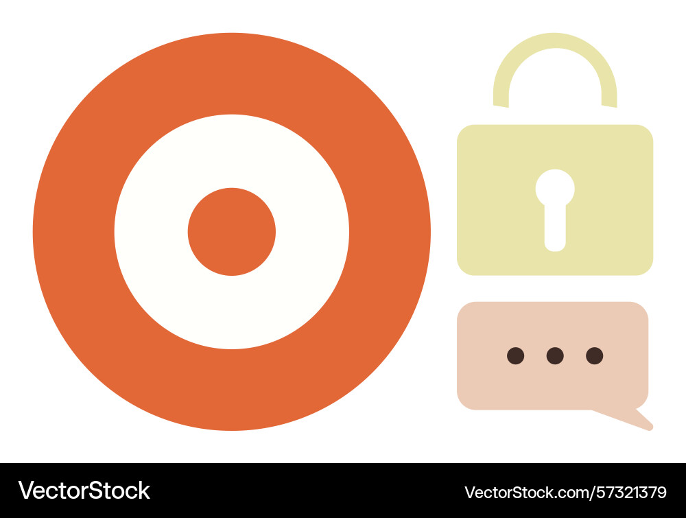 Security and communication concept with target Security and communication concept with target vector image