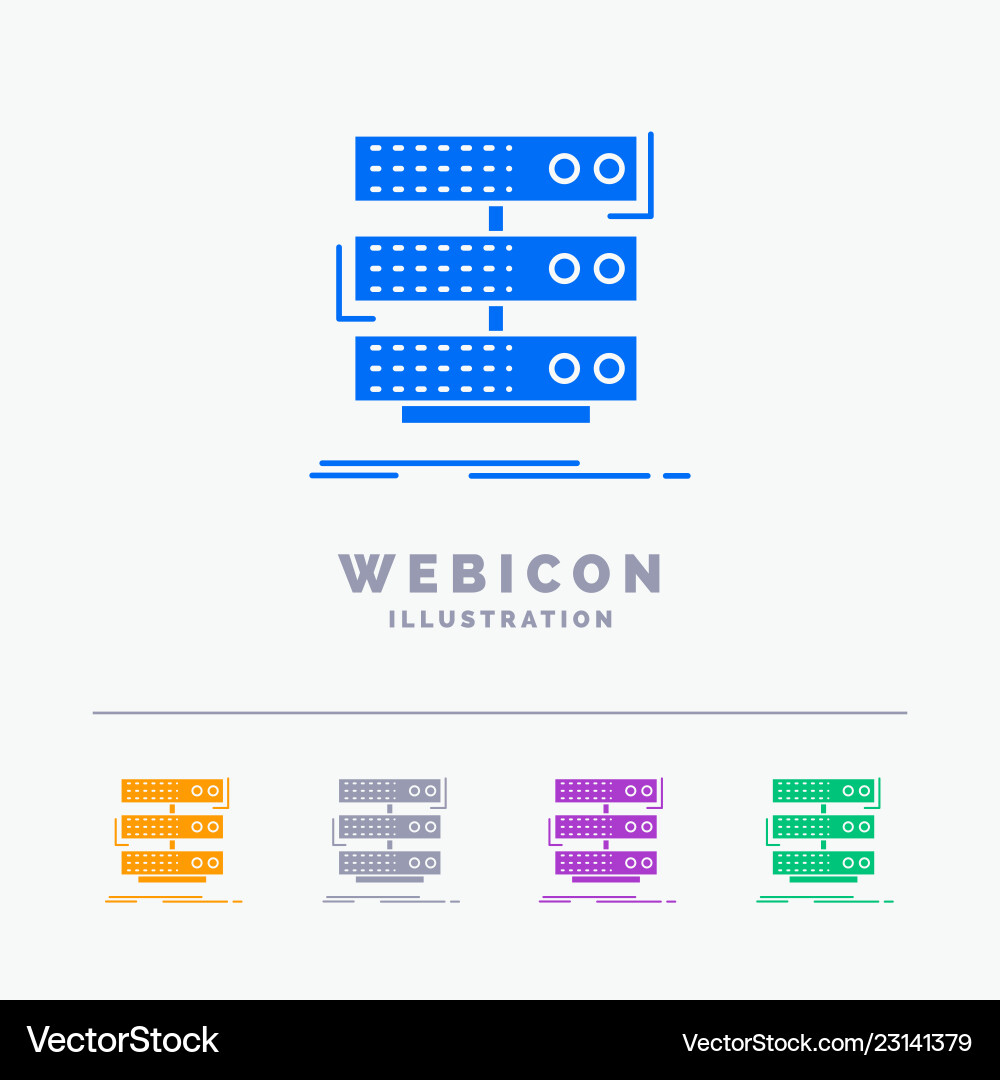 Server Data Storage Rack Icons Vector Image