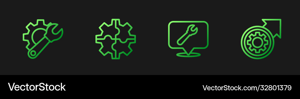 Set line location with wrench spanner Set line location with wrench spanner Vector Image