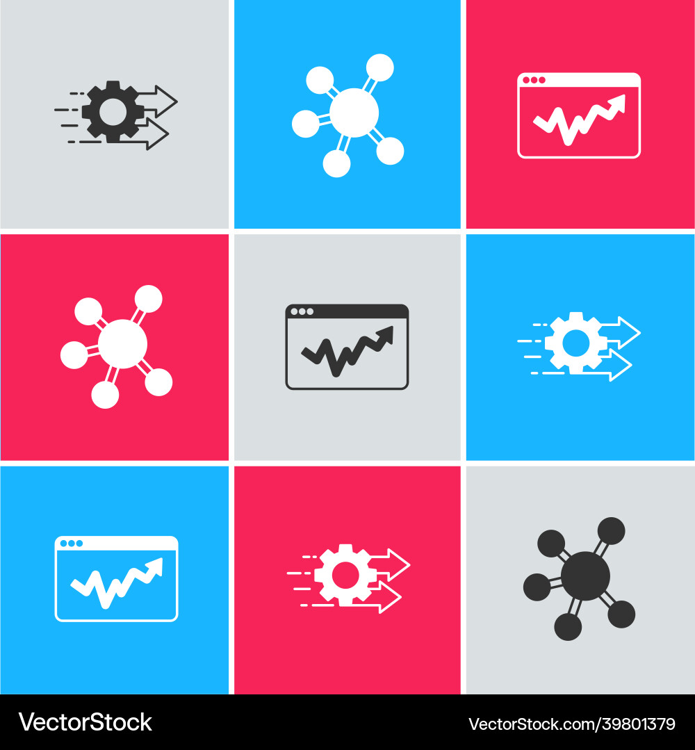Set time management project team base and graph Set time management project team base and graph vector image