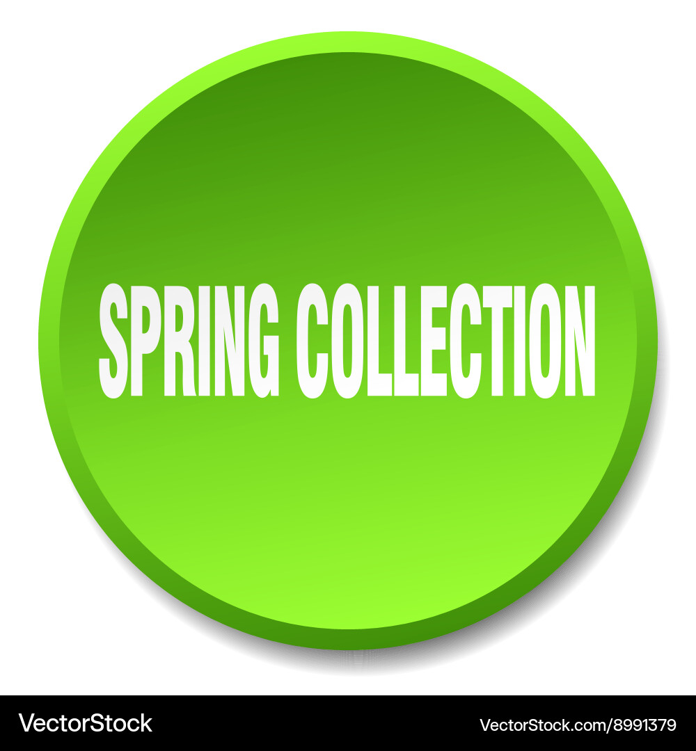 Spring collection green round flat isolated push Vector Image