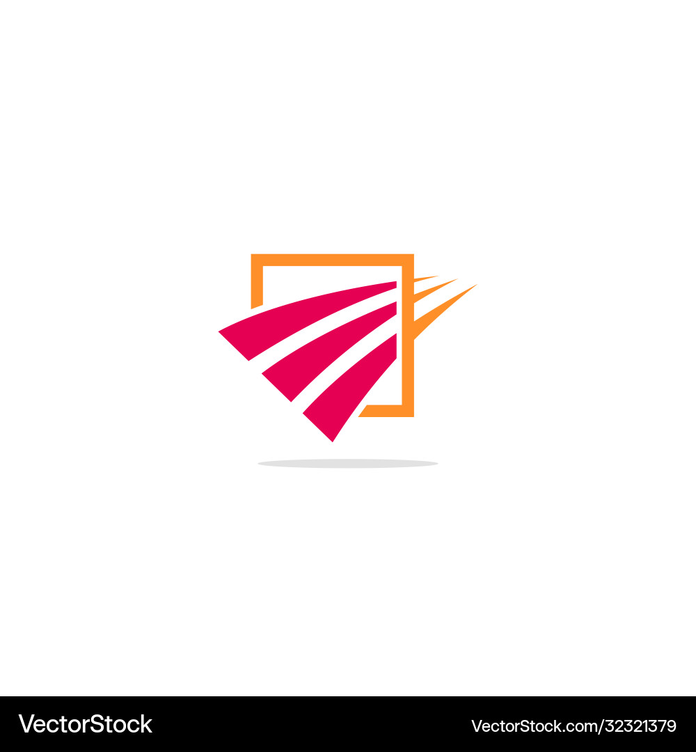 Square curve arrow speed logo Square curve arrow speed logo Vector Image