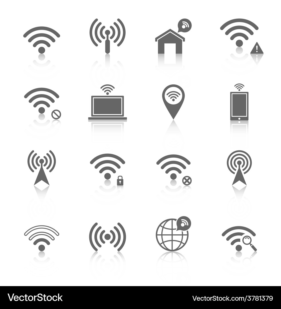 Wifi Icon Set - Network Connection vector image
