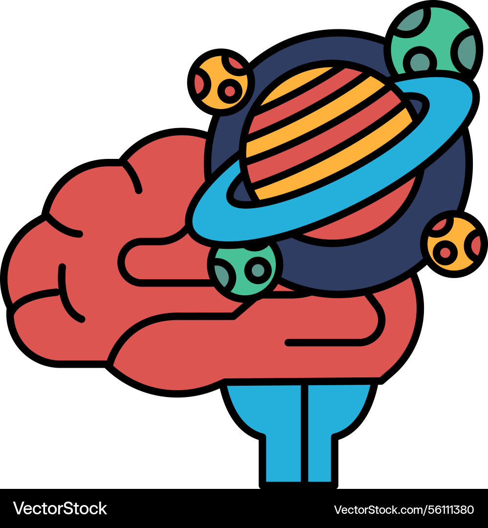 A brain with planet in the middle Vector Image