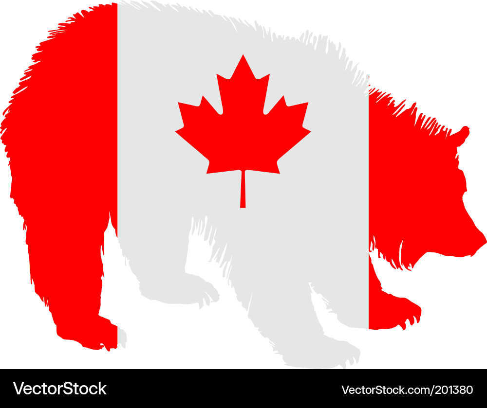 Canadian Grizzly Bear Silhouette Vector Image