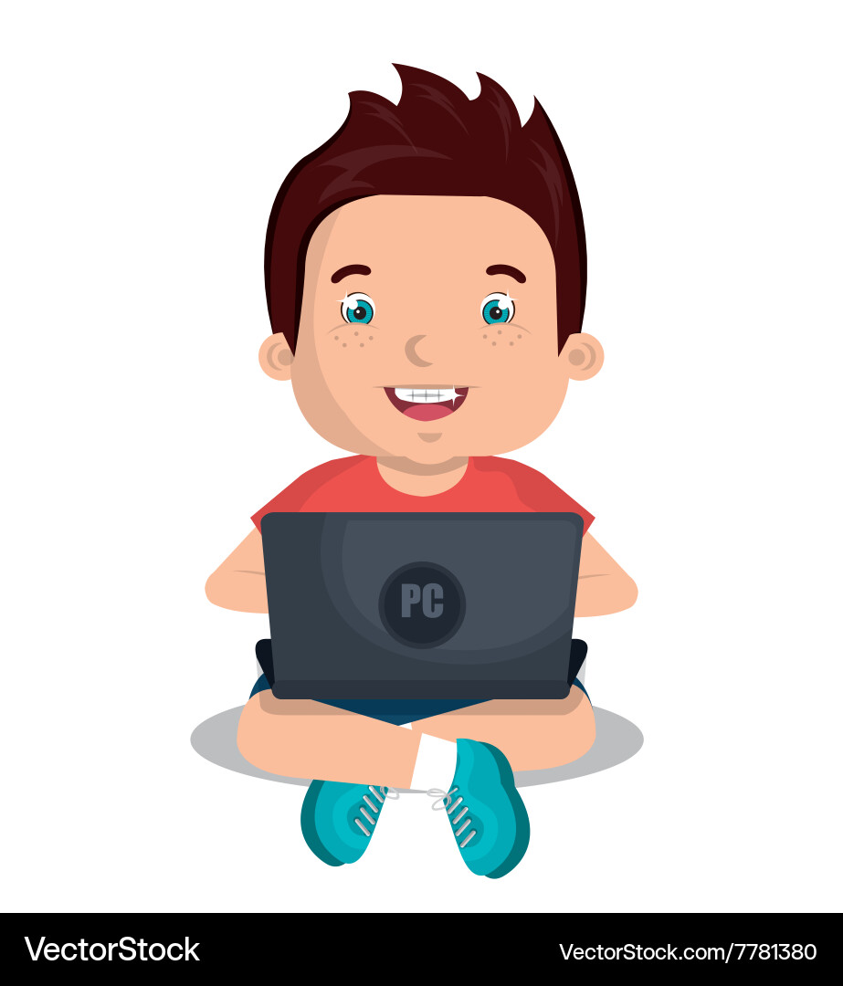 Children using computer design Vector Image