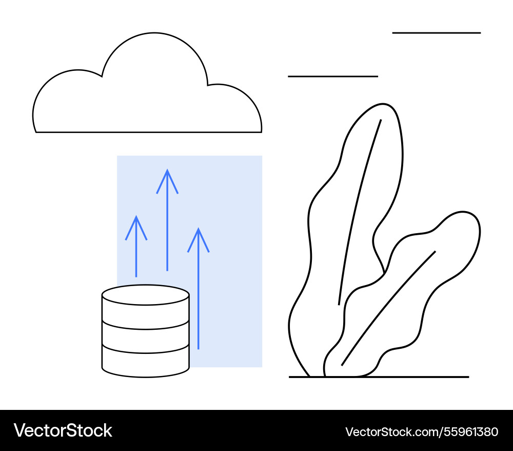 Cloud data storage and upload concept Cloud data storage and upload concept vector image