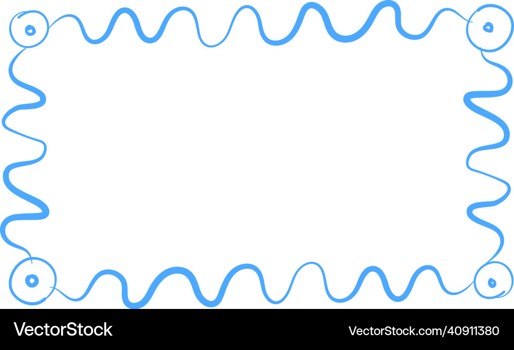 Doodle frame blank rectangle shape with wavy vector image