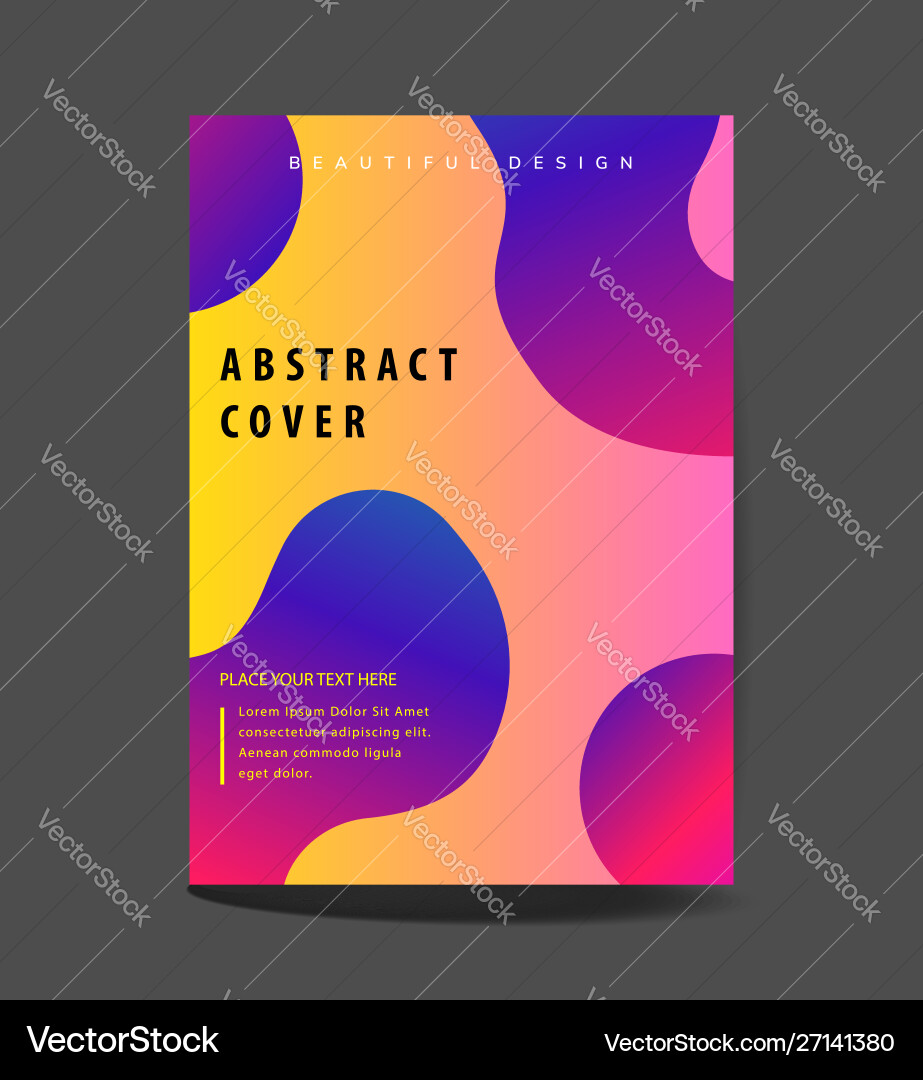 Dynamic colorful poster set with fluid shapes vector image