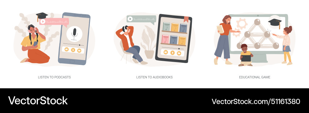 Educational resources isolated concept Royalty Free Vector