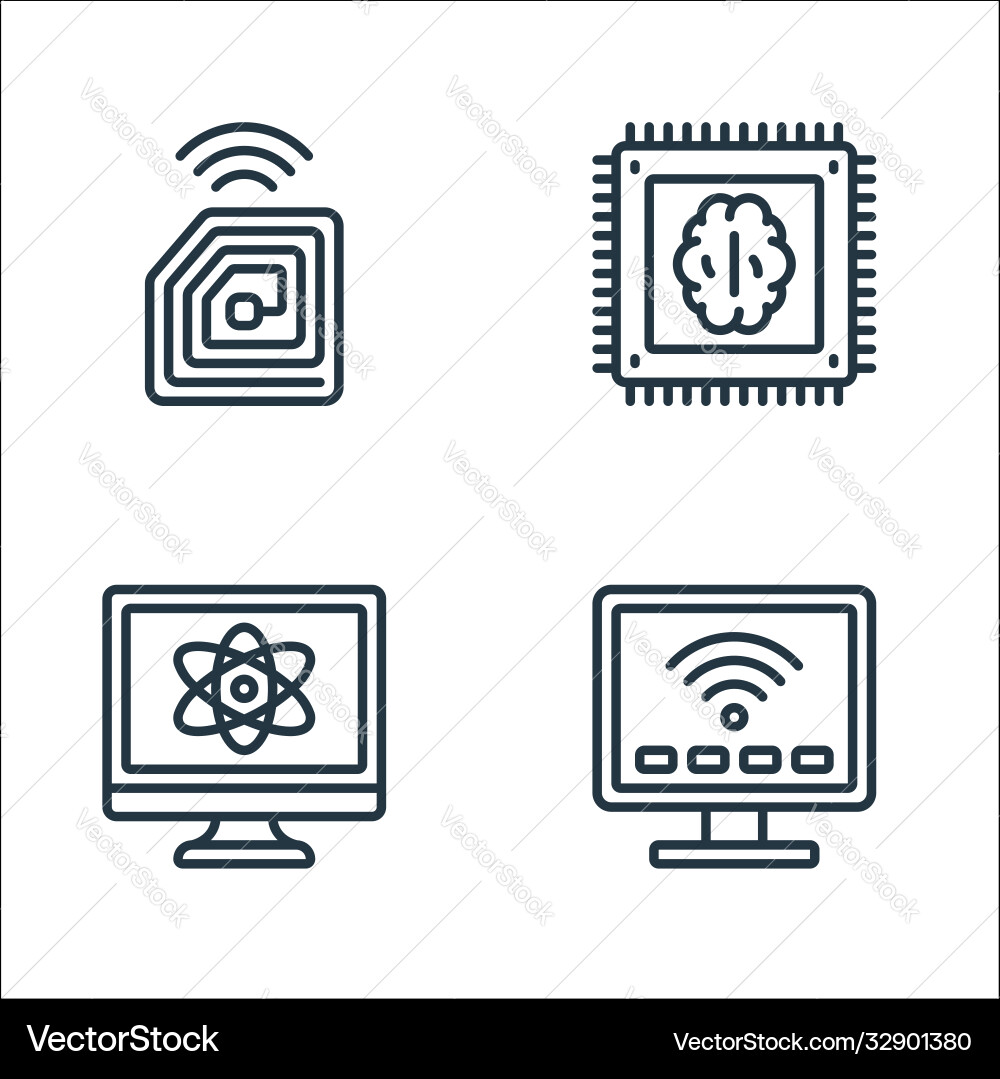 Emerging technology line icons linear set quality Emerging technology line icons linear set quality vector image