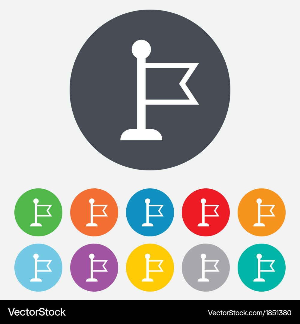 Flag pointer sign icon marker symbol vector image