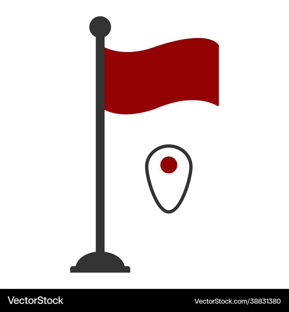 Flag with navigation icon marketing strategy sign Vector Image
