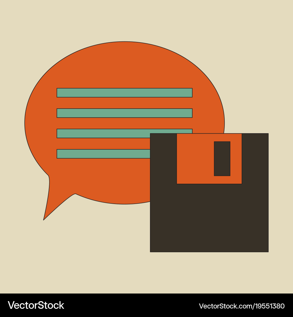 Flat text message icon speech bubble symbol vector image