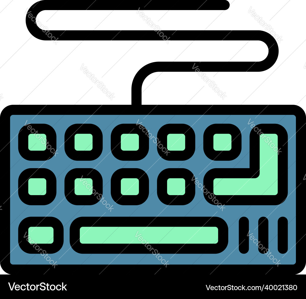 Hardware keyboard icon color outline Hardware keyboard icon color outline vector image
