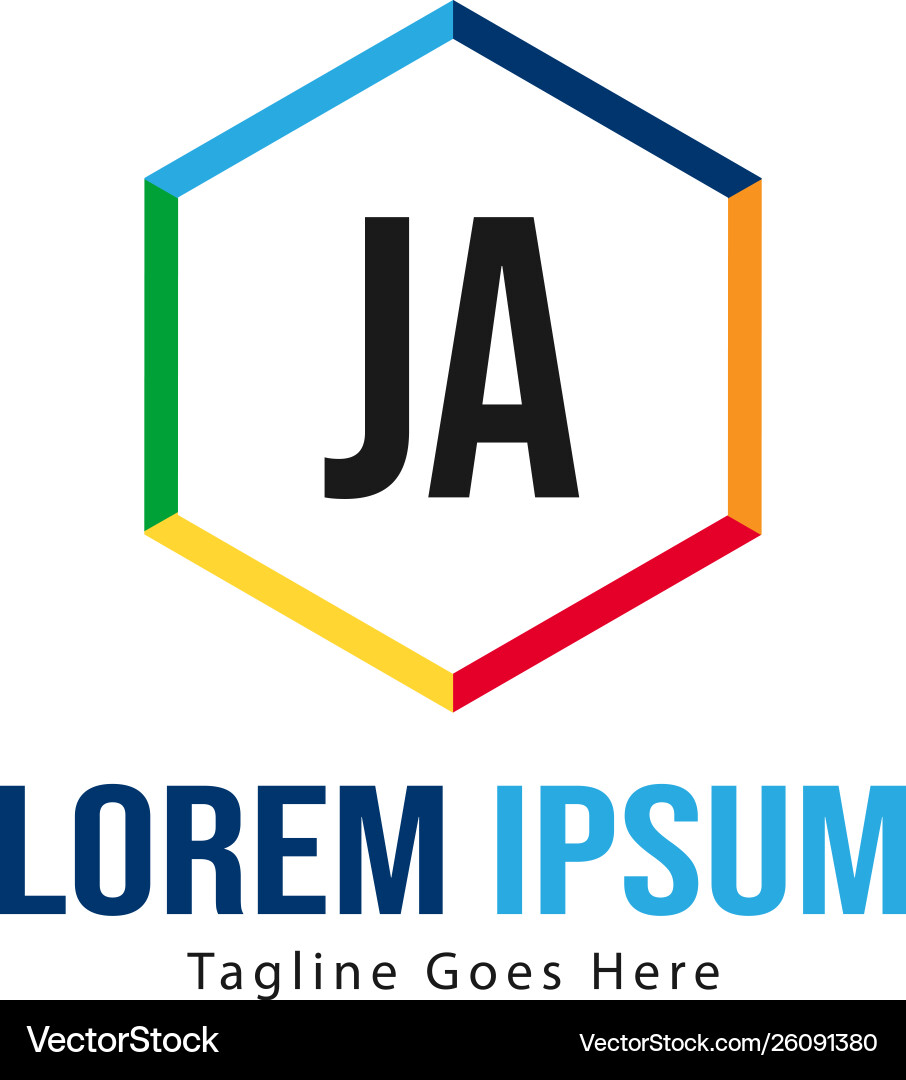 Initial ja logo template with modern frame Vector Image