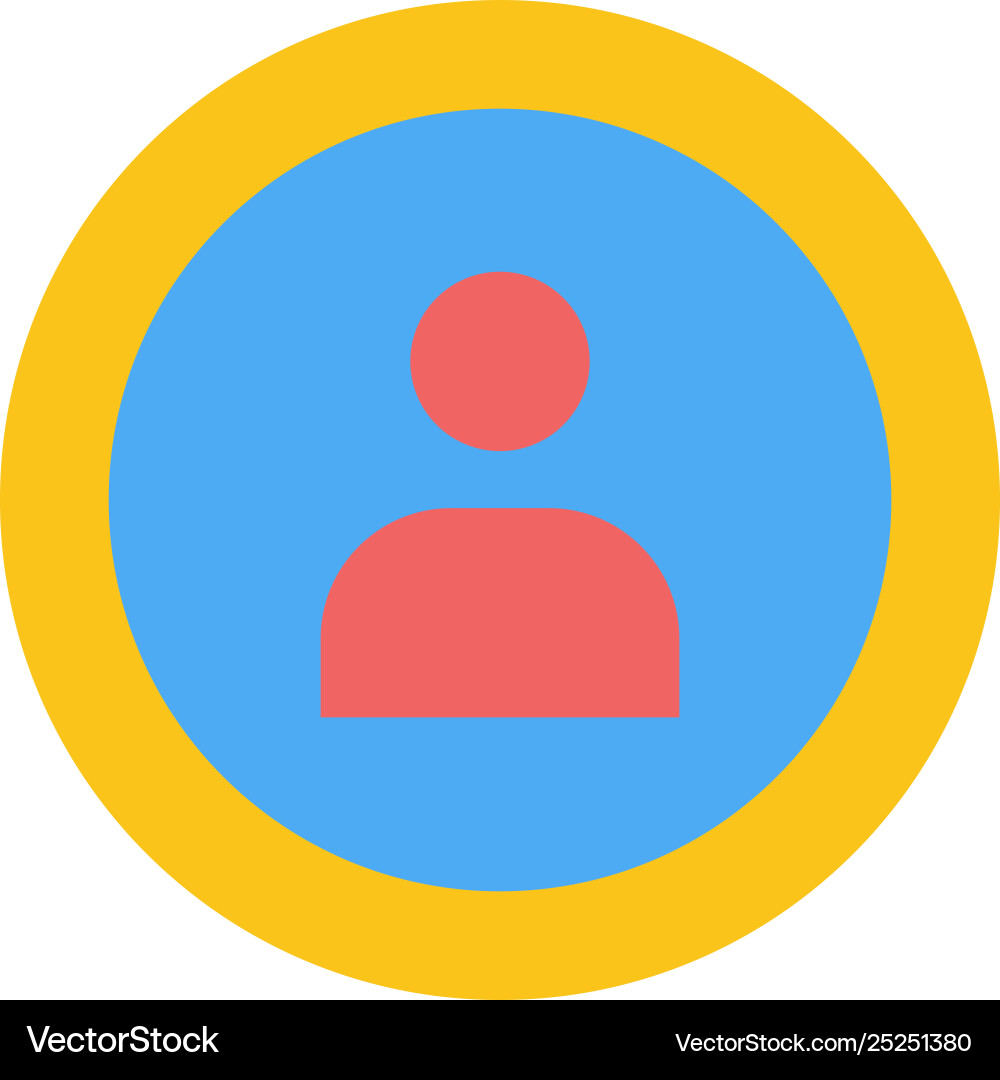 Interface navigation user flat color icon Interface navigation user flat color icon vector image