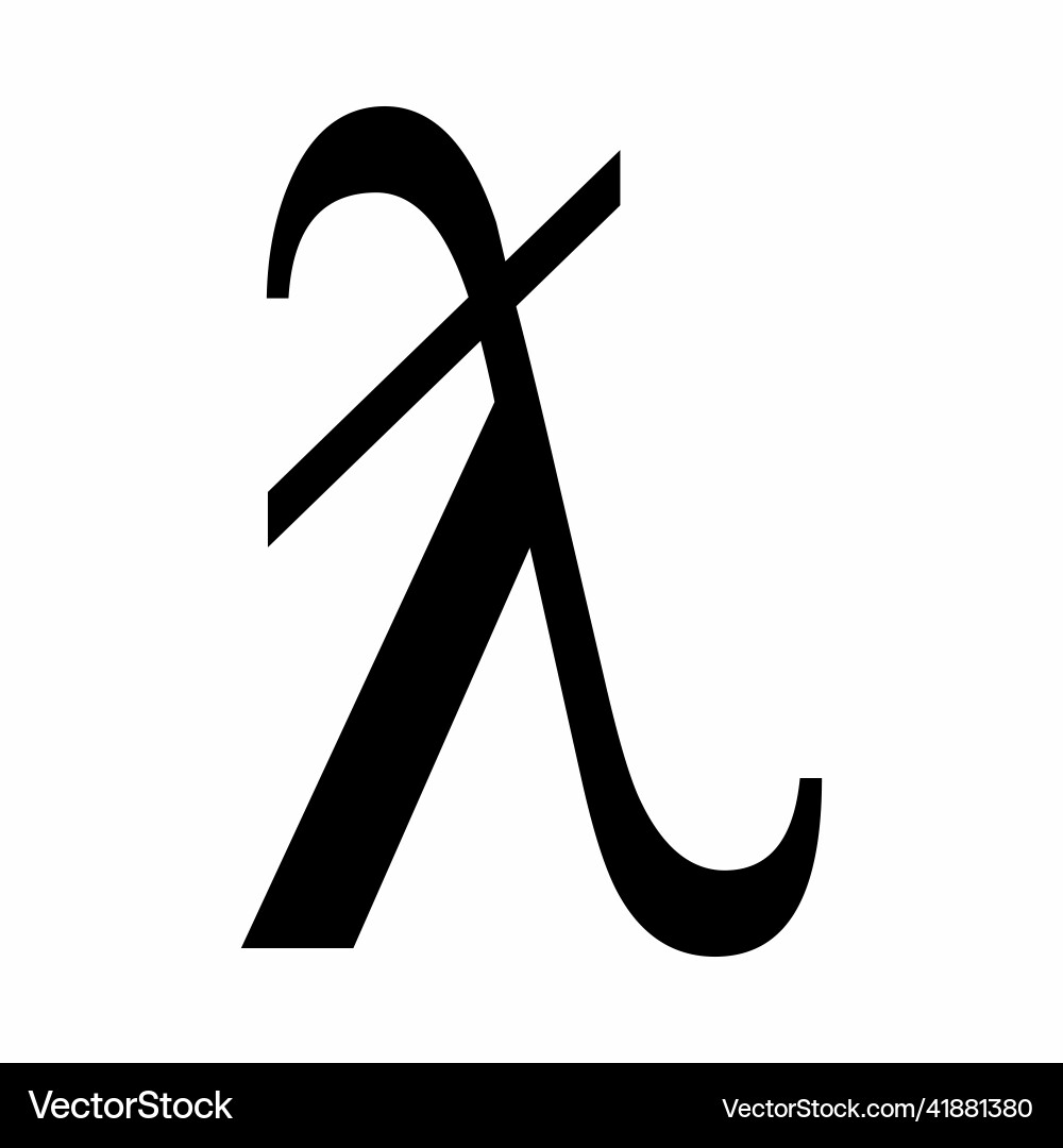 Latin lambda symbol with stroke Latin lambda symbol with stroke vector image