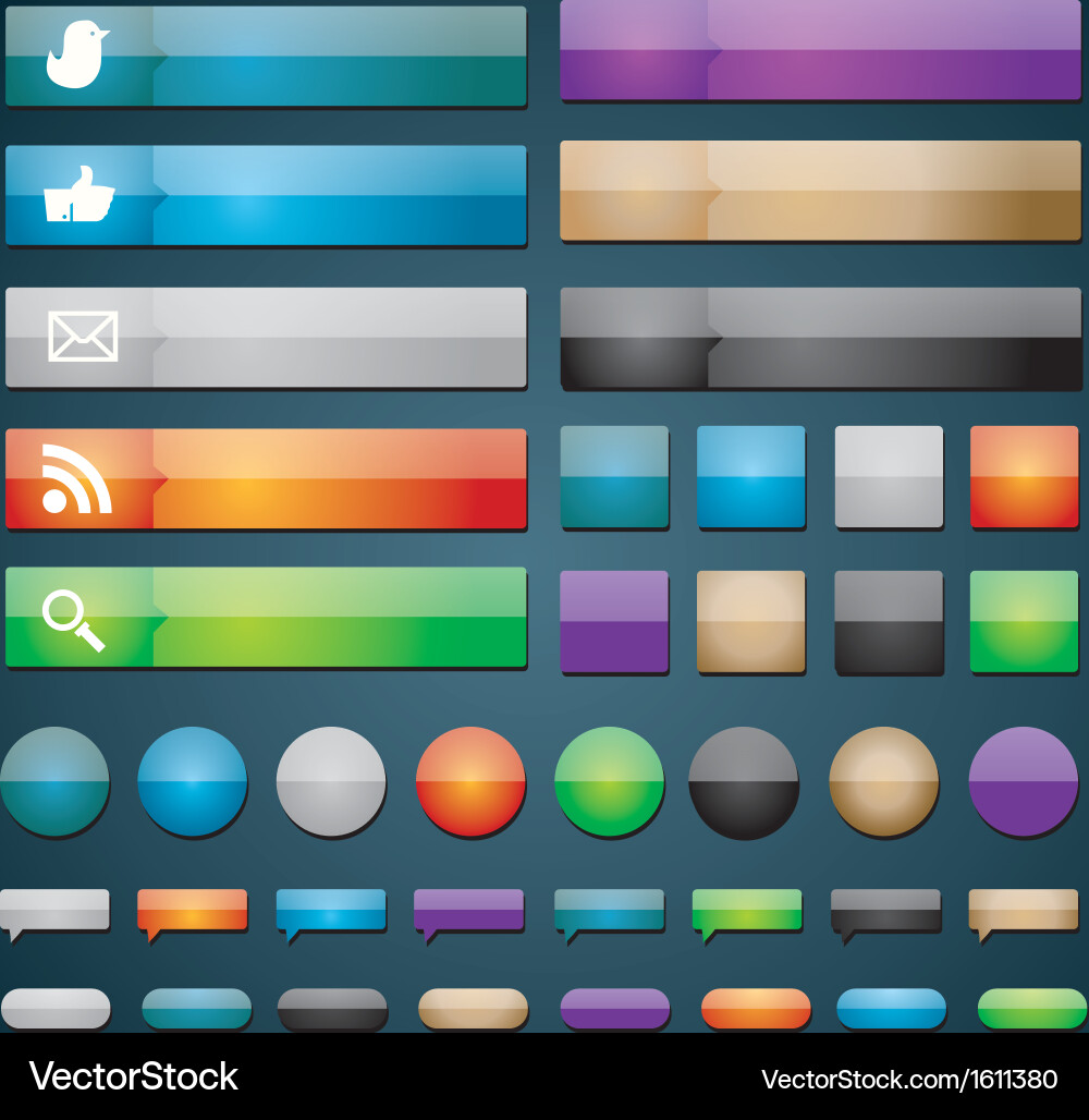 Modern Web Buttons & Icons vector image