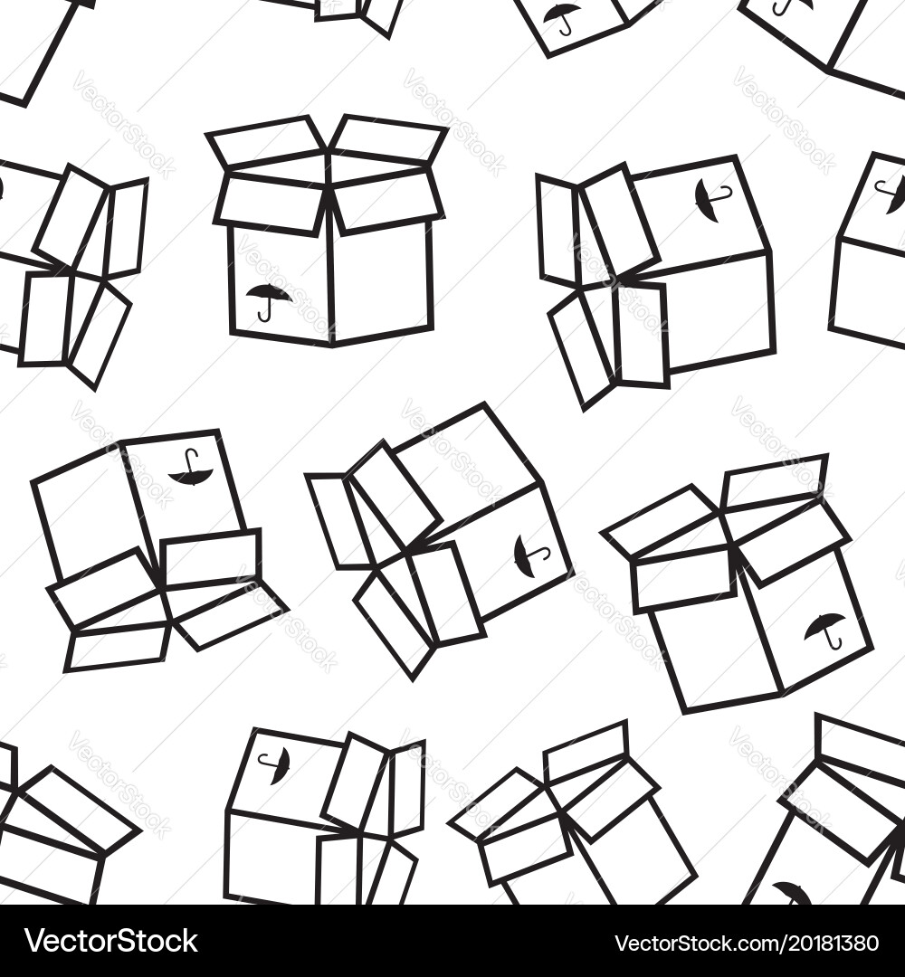 Open box shipping seamless pattern background Vector Image