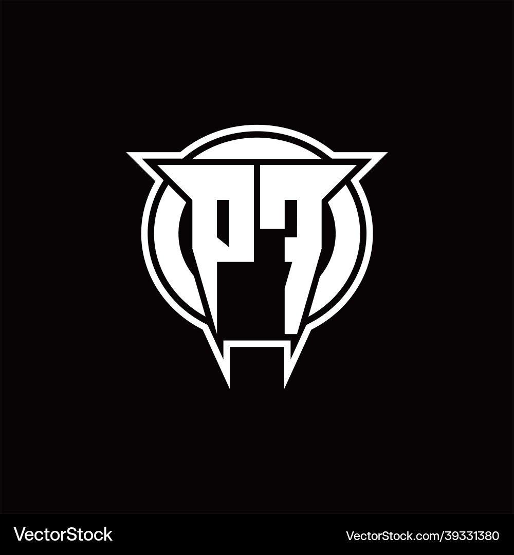 Pf logo monogram with circle rounded shape design Pf logo monogram with circle rounded shape design vector image