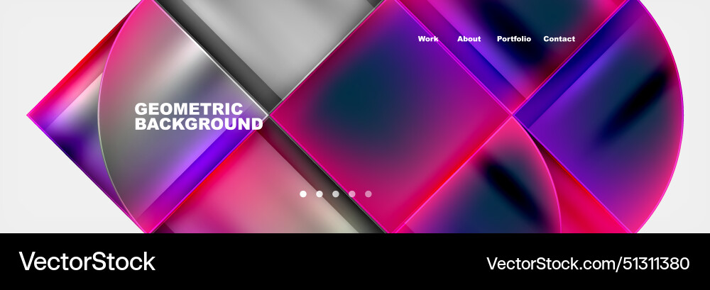 Round triangles and squares web site page template Round triangles and squares web site page template vector image