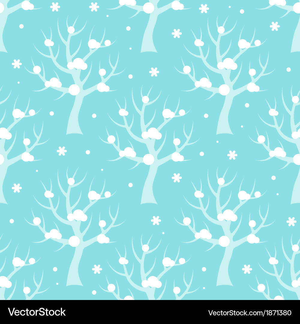 Seamless pattern with winter trees vector image