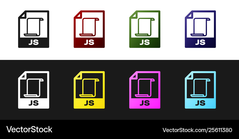 Set js file document icon download button Set js file document icon download button vector image