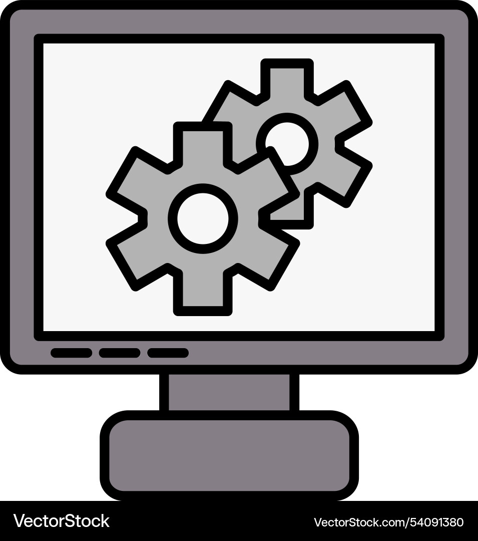 Setting line filled icon design vector image