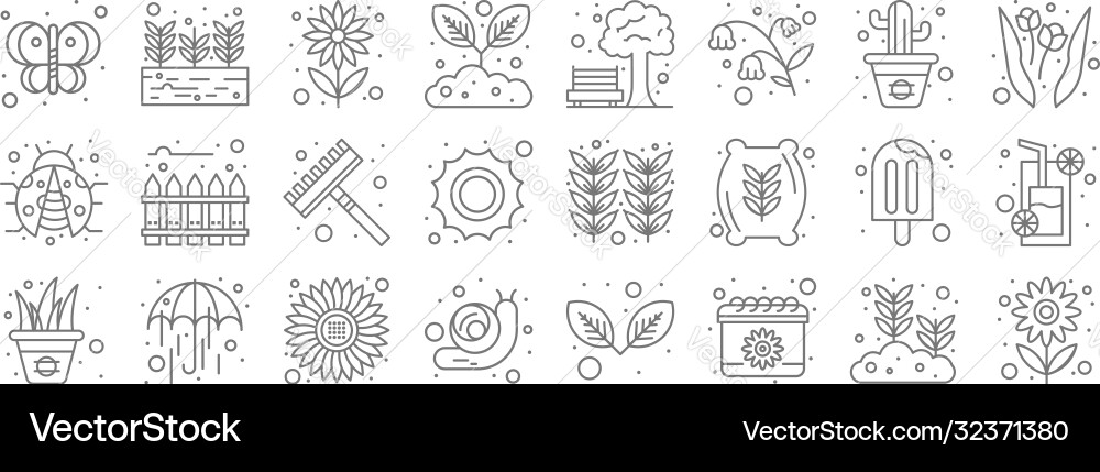 Spring line icons linear set quality Spring line icons linear set quality vector image