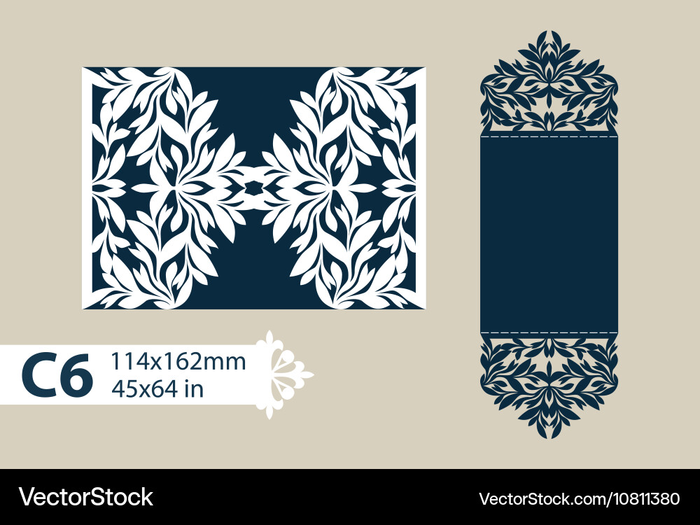 Template greeting card with openwork pattern vector image