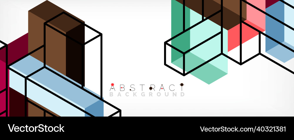 Abstract background 3d cubes cubic elements vector image