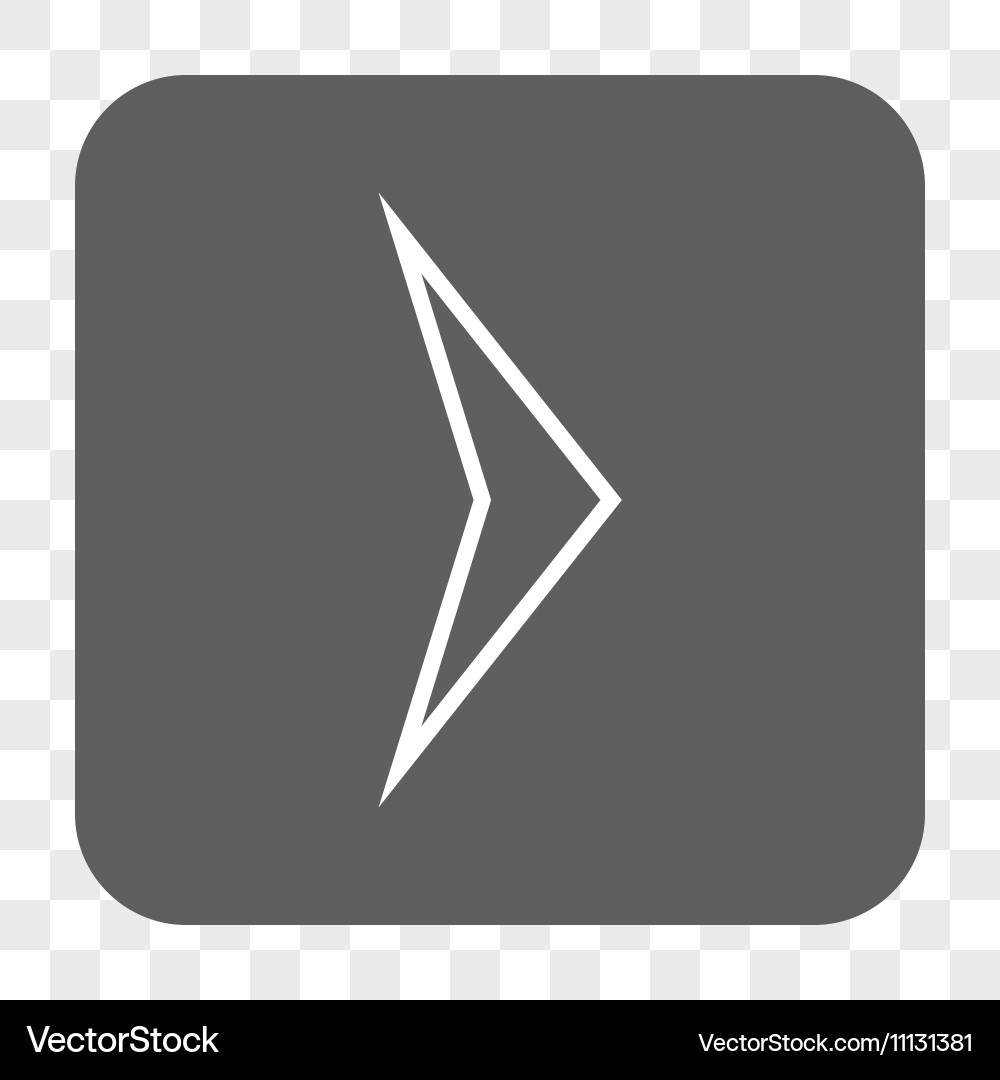 Arrowhead right rounded square button vector image