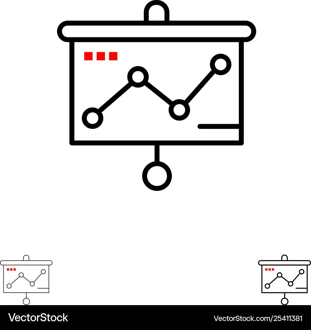 Chart presentation graph projector bold and thin Chart presentation graph projector bold and thin vector image