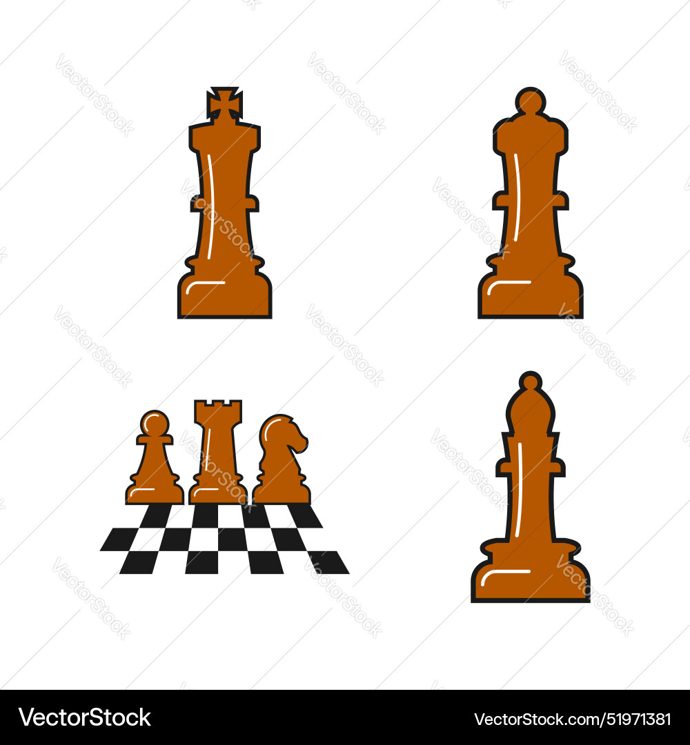 Chess day groovy element design Vector Image