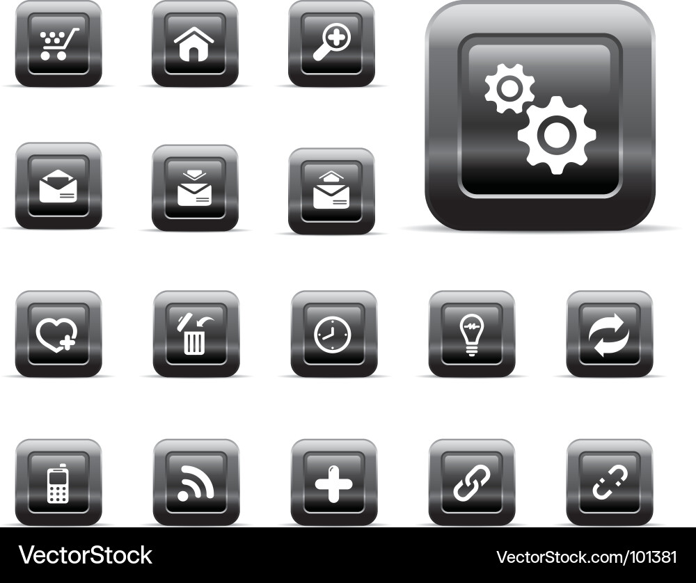 Chrome Buttons - Icon Set Vector Image