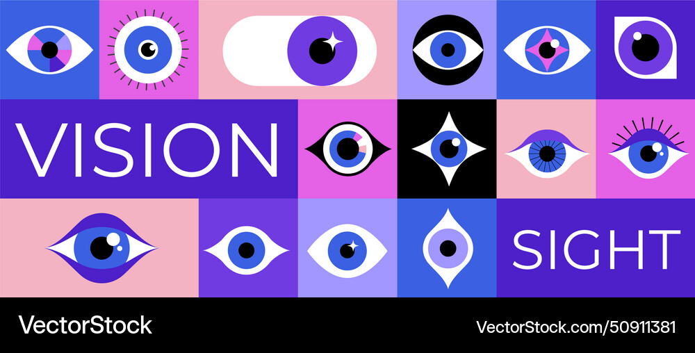 Collection of eyes logos symbols and icons Collection of eyes logos symbols and icons vector image