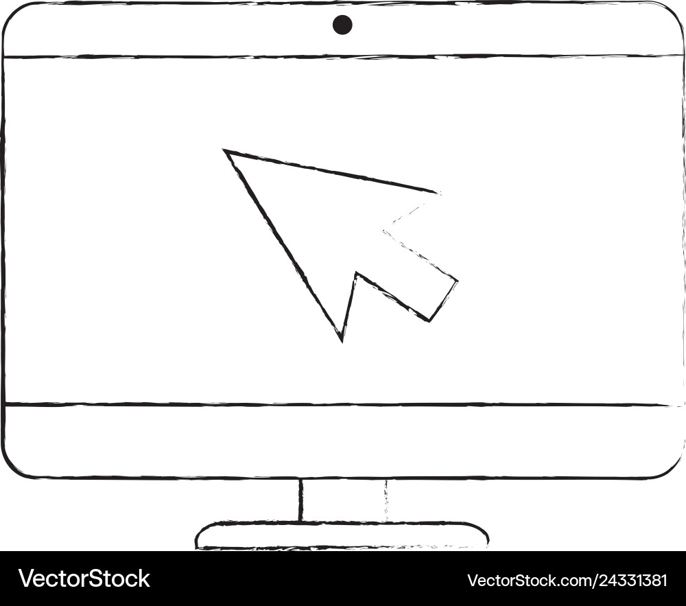 Computer desktop with arrow mouse Computer desktop with arrow mouse vector image