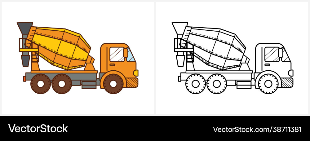 Concrete Mixer Truck Icon vector image