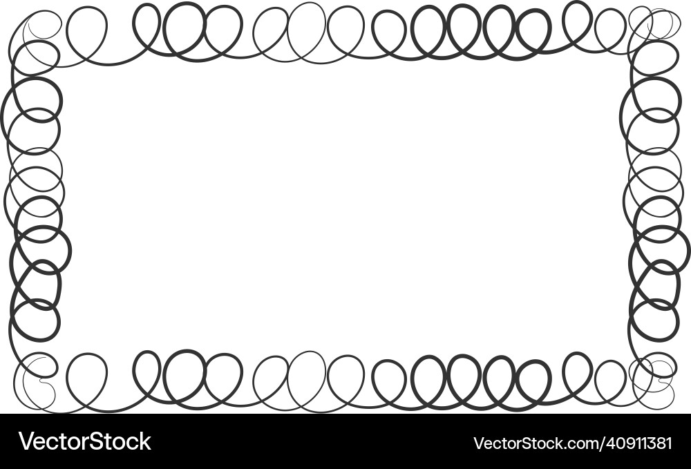 Curly Text Grenze leeren Rahmen in scribble Curly Text Grenze leeren Rahmen in scribble vektorbild