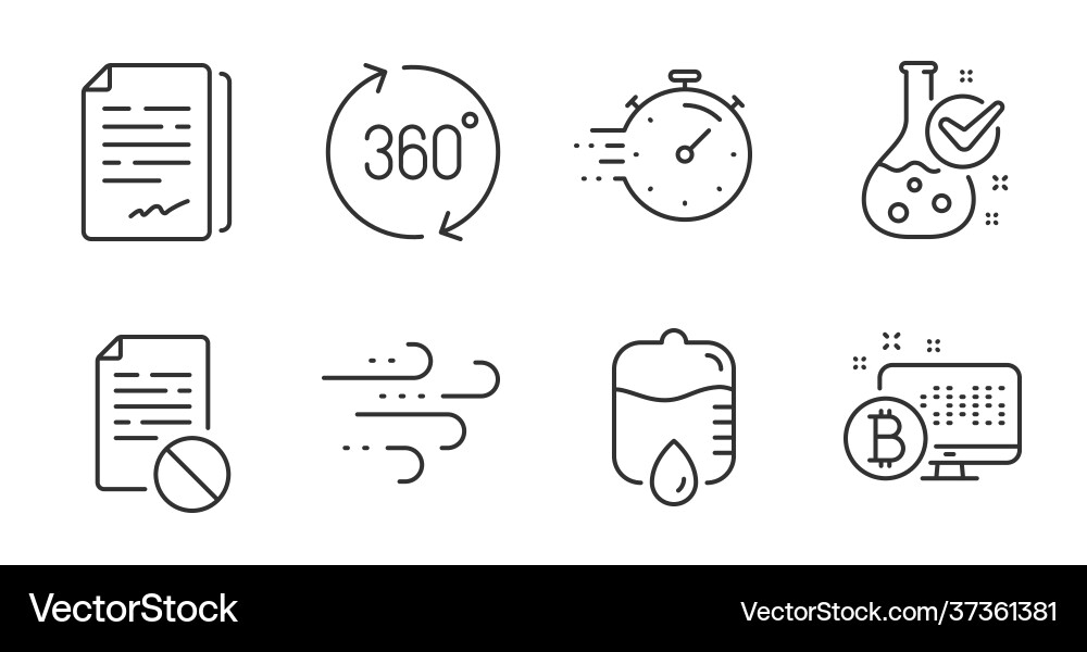 Drop counter 360 degrees and wrong file icons set vector image