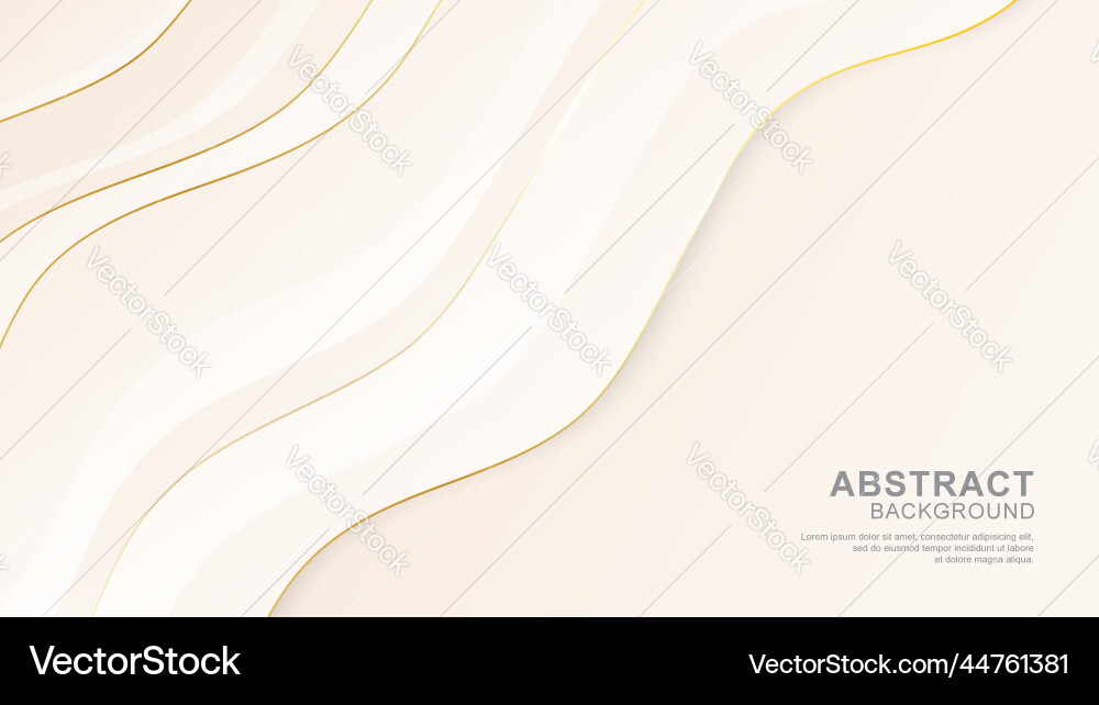 Elegant layered shape background with golden lines Vector Image