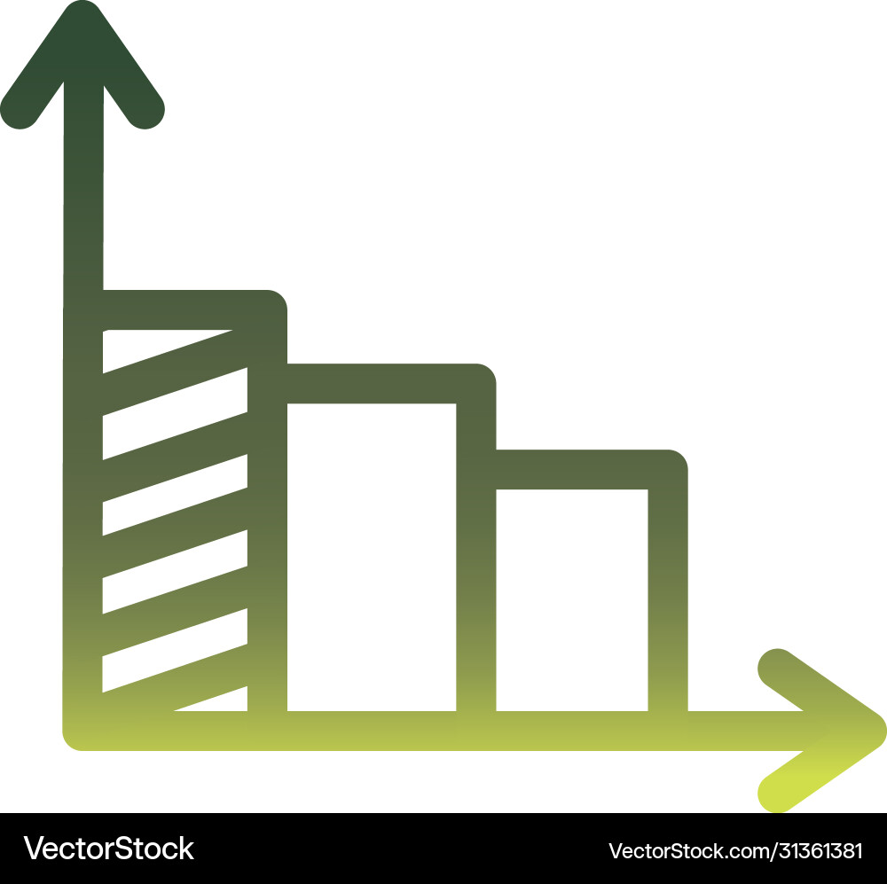 Infographic bar chart gradient style icon vector image