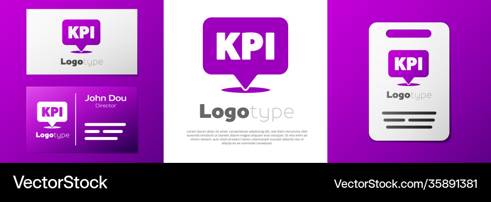 Logotype kpi - key performance indicator icon Vector Image