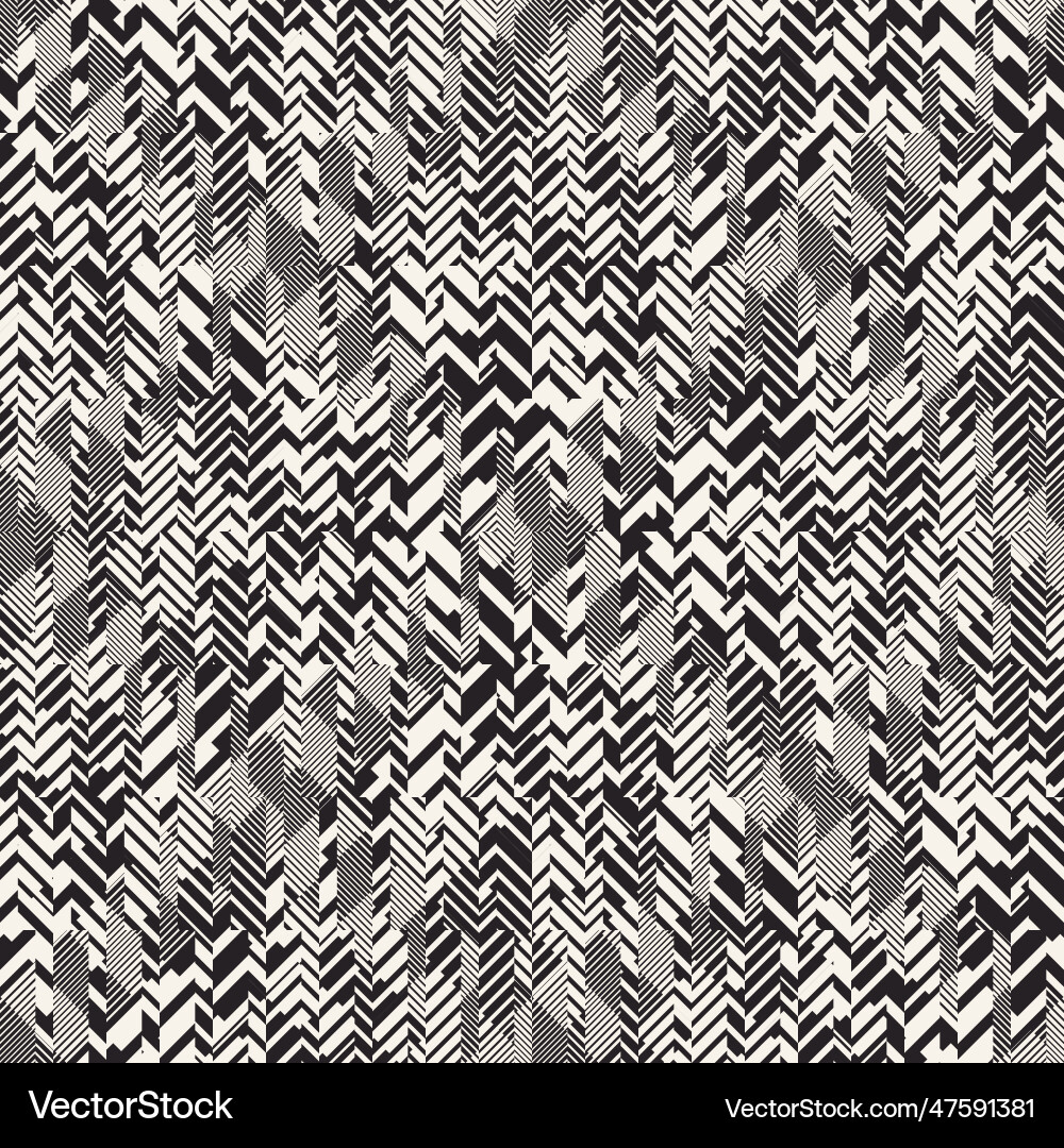 Monochrome glitch effect textured pattern Monochrome glitch effect textured pattern vector image