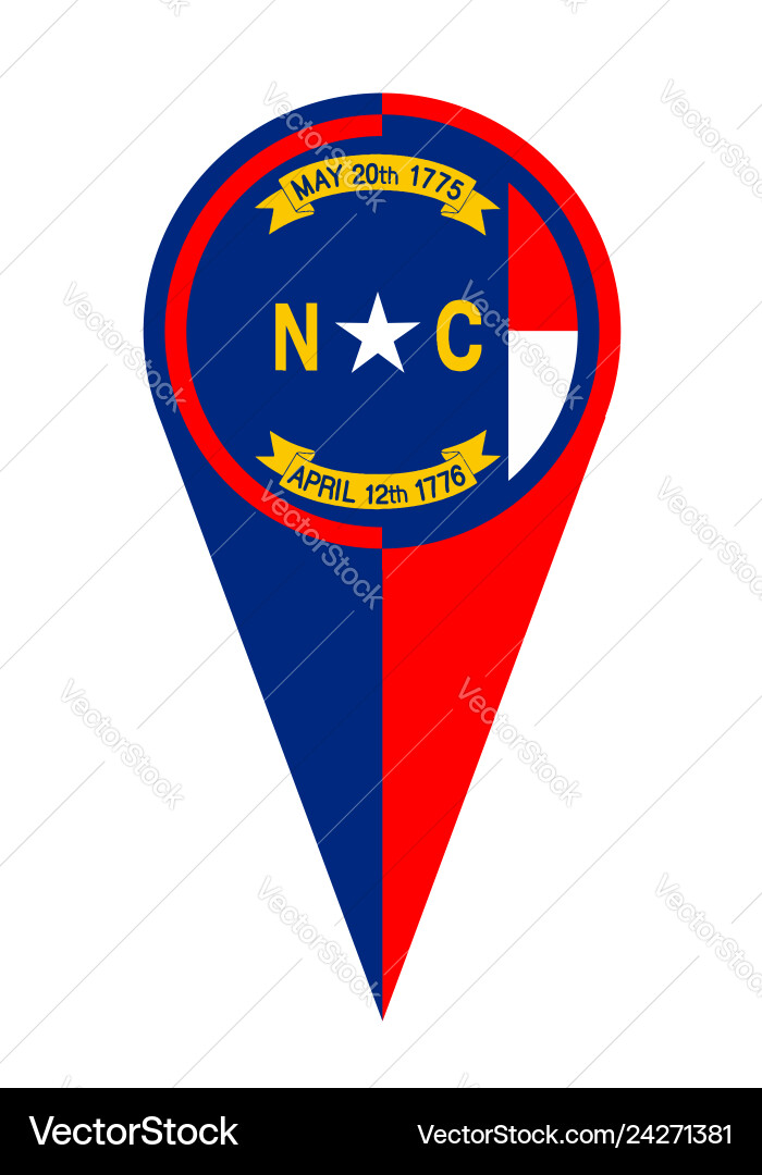 North carolina map pointer location flag Vector Image
