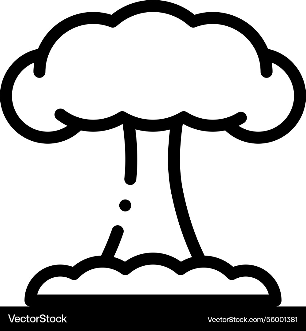 Nuclear explosion icon thin linear style design Vector Image