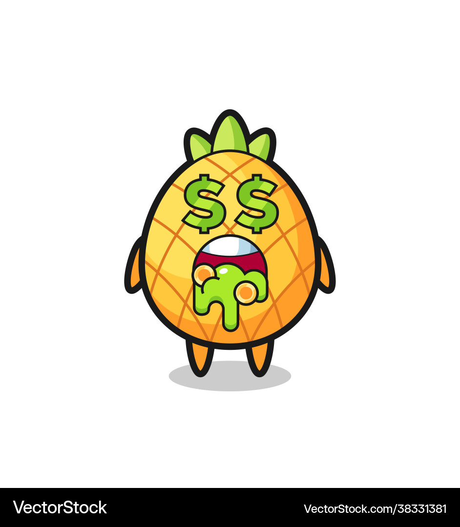 Pineapple character with an expression crazy Vector Image